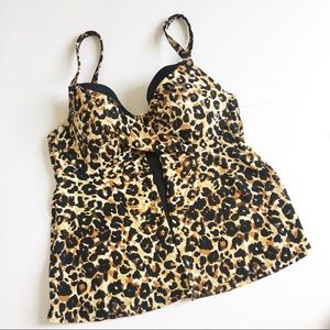 SWIMSUITS for ALL Leopard Tankini Top Size 16